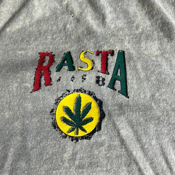 VTG Rasta Just Do Me Henley Shirt XL Speed Limit 88 Weed Reggae USA Made - Picture 3 of 11
